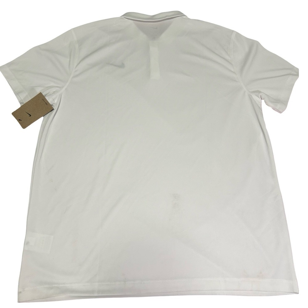Nike Dri-FIT Embroidered Swoosh Athletic Polo Shirt White Sz XL NWT - Picture 4 of 5